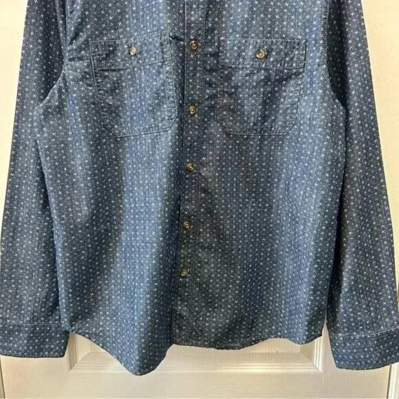 Old Navy Mens Shirt Long Sleeve Button Down Cotton Collared Blue White Large NWT - Picture 6 of 14